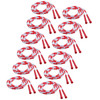 Plastic Segmented Jump Rope 7', Red & White, Pack of 12 - CHSPR7-12