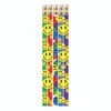 Happy Face Assorted Motivational Pencils, 12 Per Pack, 12 Packs - MUS1467D-12