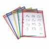Reusable Dry Erase Pockets, Primary Colors, 9" x 12", 5 Per Pack, 2 Packs - CLI40630BN
