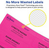 High-Visibility Labels, Permanent Adhesive, Neon Magenta, 1" x 2-5/8", 750 Labels