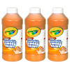 Washable Finger Paint, Orange, 16 oz, Pack of 3