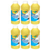 Washable Paint, Yellow, 16 oz. Bottles, Pack of 6