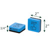 Whiteboard Erasers, Felt and Foam, Learning is Fun Style, 2 x 2", Blue/Black, Pack of 15