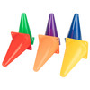 High Visibility Plastic Cone Set, Assorted Fluorescent Colors, Set of 6