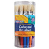 Colossal Brushes, Flat, Assorted Colors, 7.25" Long, 30 Brushes