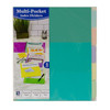 5-Tab Index Dividers with Multi-Pockets, Bright Color Assortment, 8-1/2 x 11