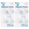 Magnetic Hooks, 1.25" Diameter, White, 5 Per Pack, 2 Packs