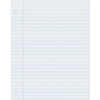 Composition Paper, White, 3-Hole Punched, Red Margin, 0.375" Ruled, 8-1/2" x 11", 500 Sheets Per Pack, 2 Packs