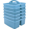 Light Blue Plastic Storage Caddy, Pack of 6