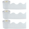White Scalloped Rolled Border Trim, 50 Feet Per Roll, Pack of 3