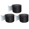 Black Rolled Scalloped Border, 65 Feet Per Roll, Pack of 3
