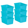 Teal Small Plastic Storage Bin, Pack of 6