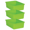 Lime Large Plastic Storage Bin, Pack of 3