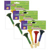 Beginner Paint Brushes, Door Knob Handles, 4 Assorted Colors, 5" Long, 4 Brushes Per Pack, 3 Packs