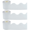 White Scalloped Rolled Border Trim, 50 Feet Per Roll, Pack of 3