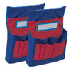 Chair Storage Pocket Chart, Blue & Red, 18-1/2"H x 14-1/2"W x 2-1/2"D, Pack of 2