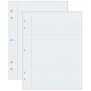 Composition Paper, White, 5-Hole Punched, Red Margin, 3/8" Ruled, 8" x 10-1/2", 500 Sheets Per Pack, 2 Packs