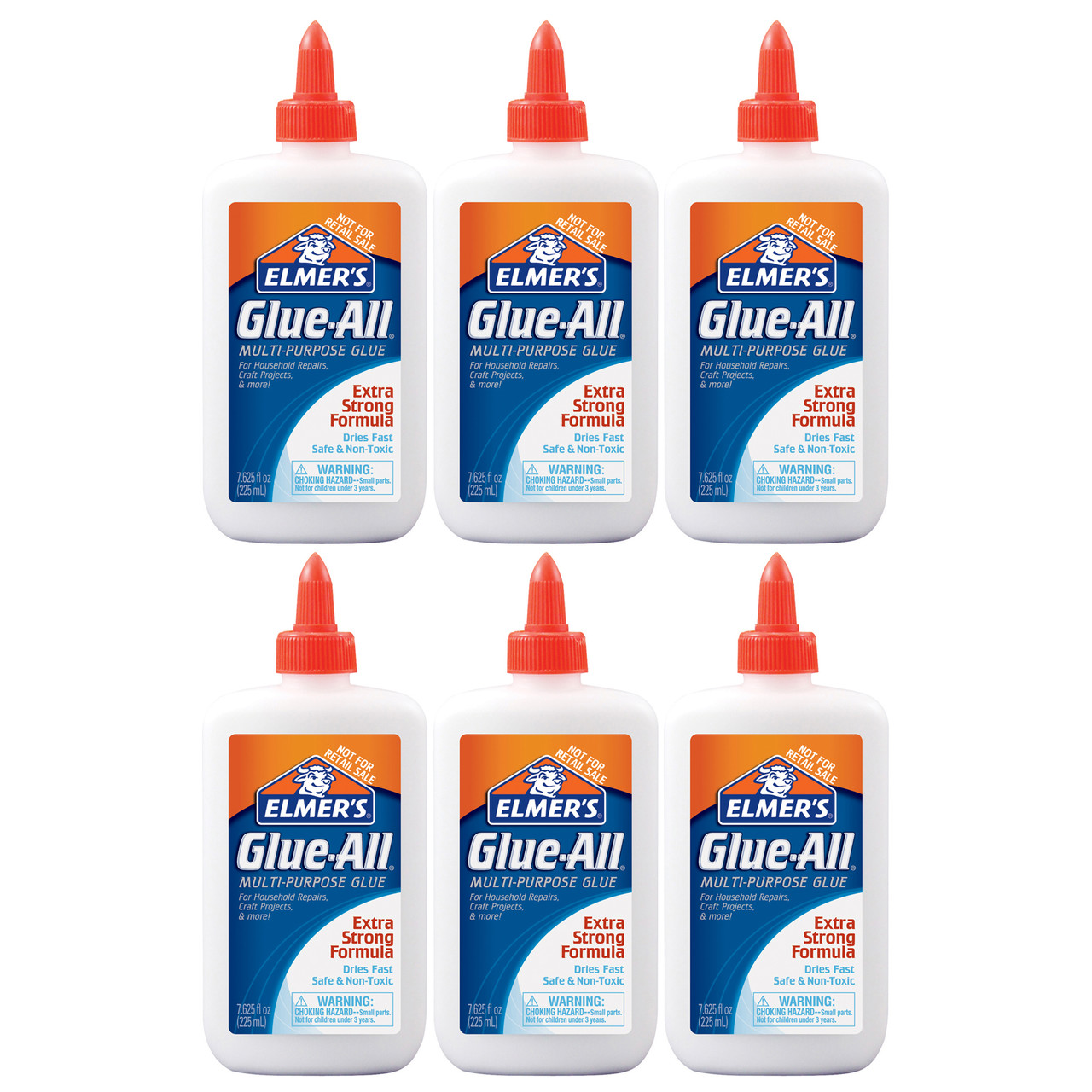 Glue-All Multi-Purpose Liquid Glue, 7-5/8 oz, Pack of 6 - ELME1324-6