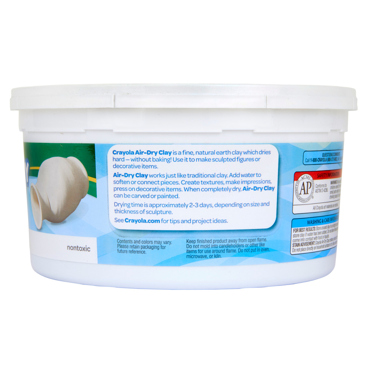 Crayola Air Dry Clay 2.5 Lb Bucket, White 71662550509