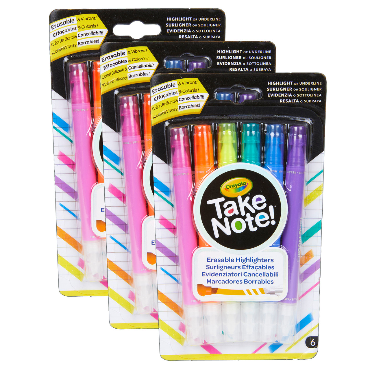 Fluo Peps Classic Pastel Highlighter, Pack of 6