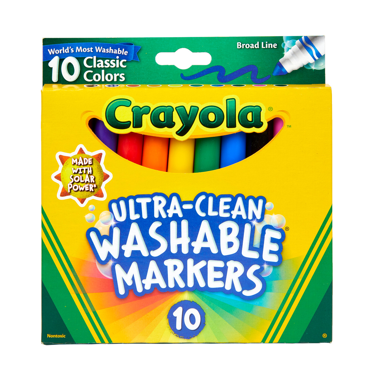 Ultra-Clean Markers, Fine Line, Classic Colors, 10 Per Pack, 6
