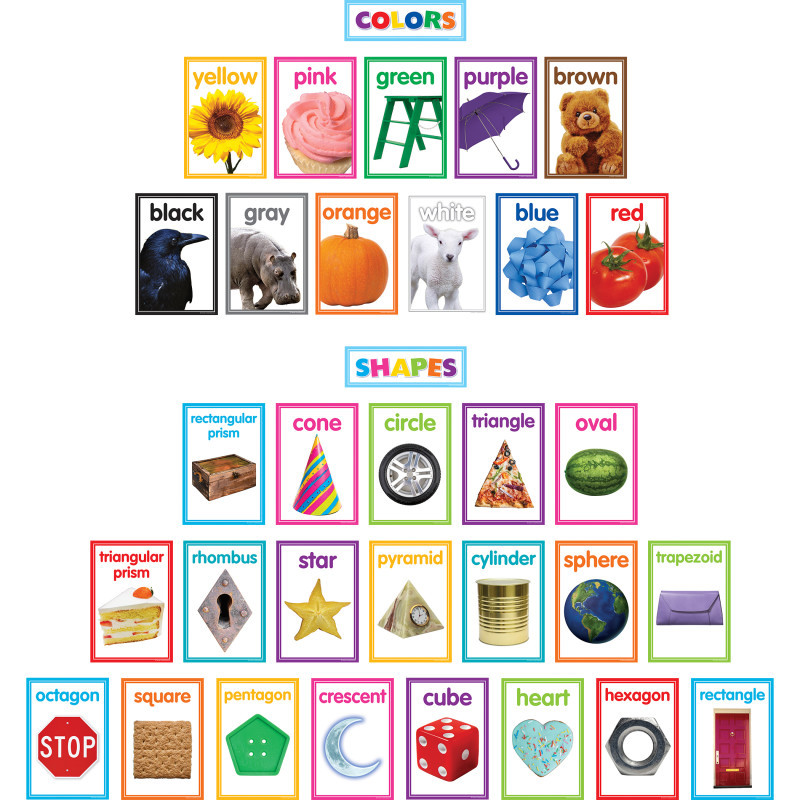 Objects Color Shape Colorful Photo Shapes & Colors Cards Bulletin Board Set