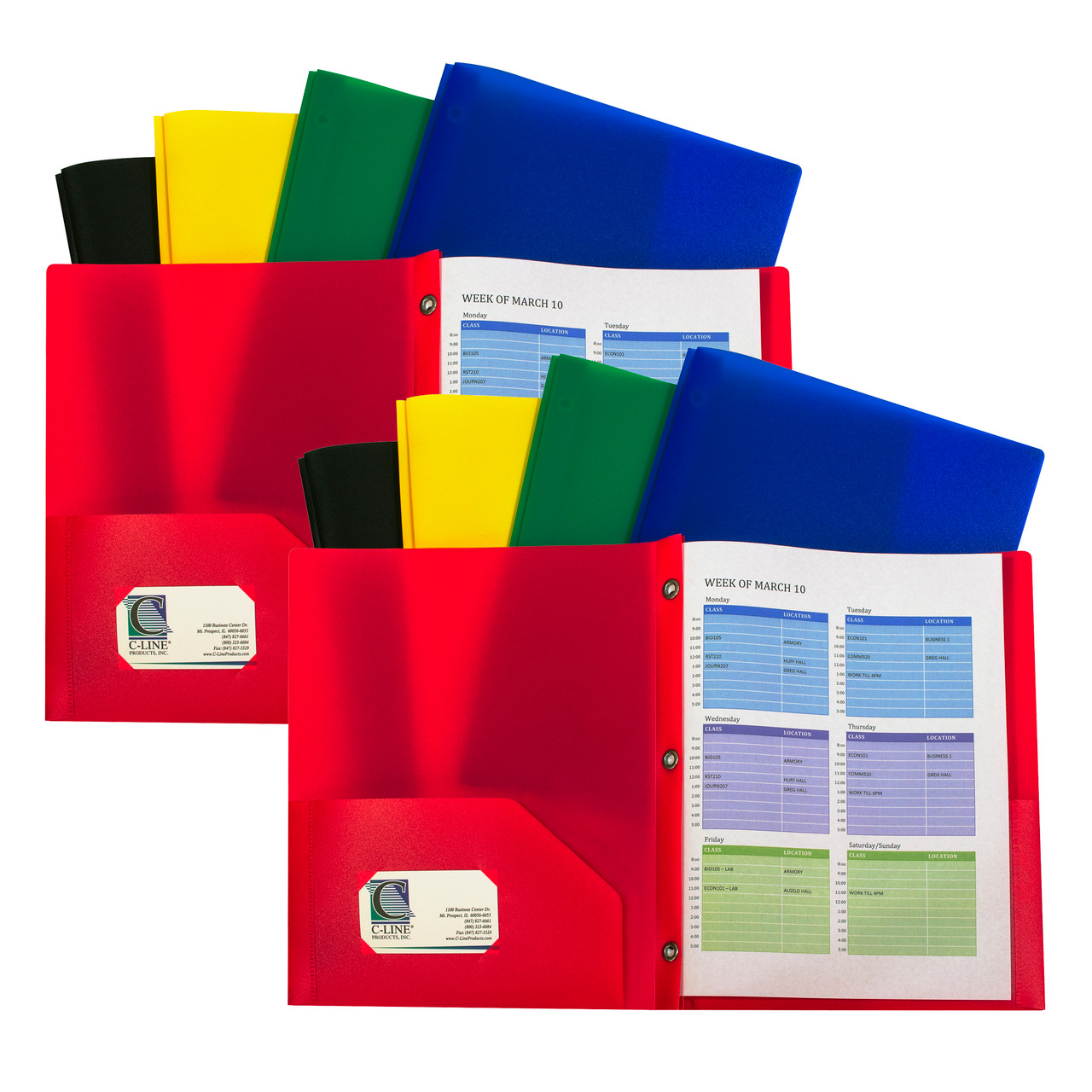8Pcs Plastic Folders with Pockets and Prong, Pocket Folders with Prongs,  File Folders with Fasteners, 2 Pocket Folder - AliExpress