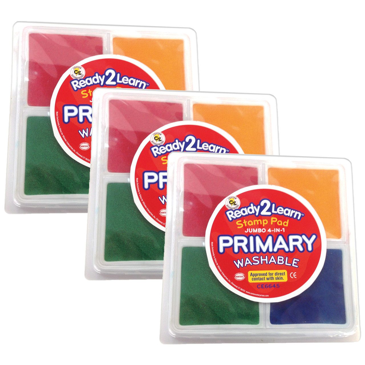 READY 2 LEARN Jumbo Circular Washable Stamp Pad - Orange - 5.75 dia. -  Pack of 6 