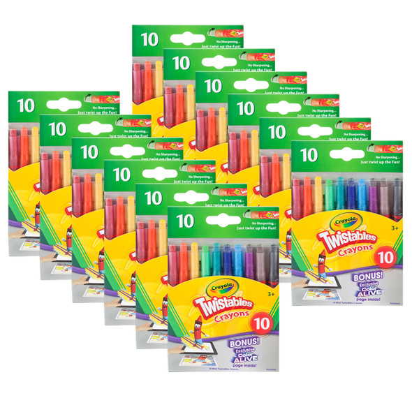 Mini Twistables Crayons, 10 Per Pack, 12 Packs - BIN529715-12