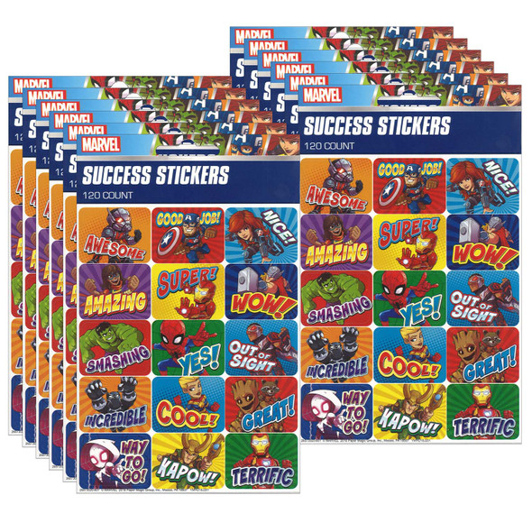 Marvel Super Hero Adventure Success Stickers, 120 Per Pack, 12 Packs - EU-657302-12