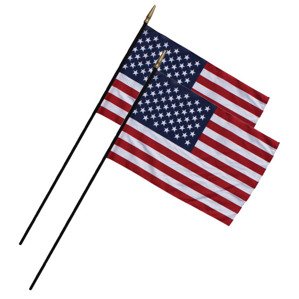 Heritage U.S. Classroom Flag, 7/16" x 48" Staff, 24"W x 36"L, Pack of 2 - FZ-1049344-2