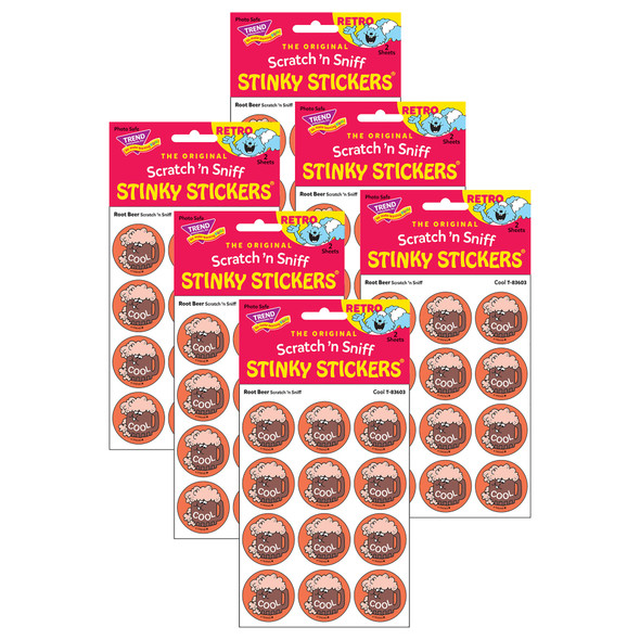 (6 Pk) Stickers 24ct Cool Root Beer - T-83603-6