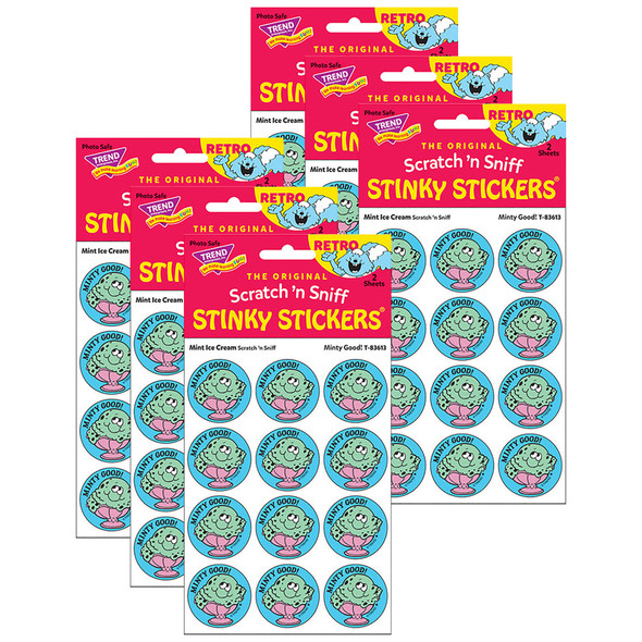 (6 Pk) Stickers 24ct Minty Good Mint Ice Cream Scent - T-83613-6