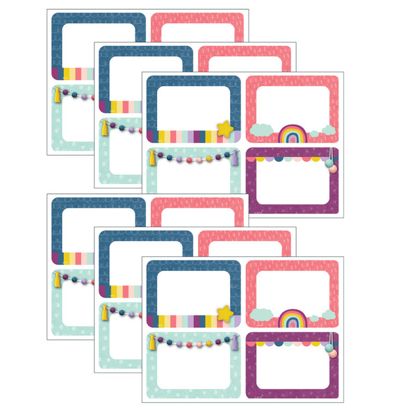 Oh Happy Day Name Tags/Labels - Multi-Pack, 36 Per Pack, 6 Packs - TCR9057-6 - 005003