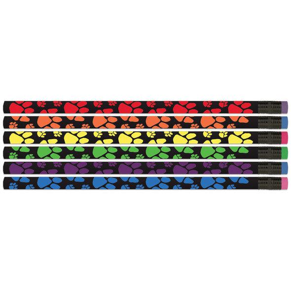 Neon Paws Pencils, 12 Per Pack, 12 Packs - MUSD2454-12