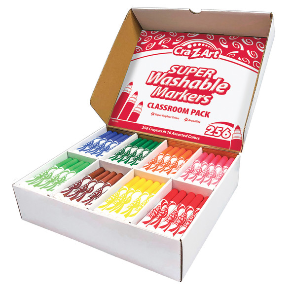 Washable Broad Line Markers Classroom Pack, 256 count