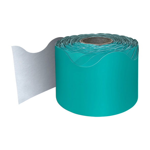 Teal Rolled Scalloped Border, 65 Feet - CD-108471