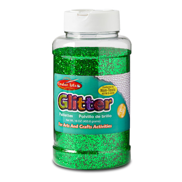 Green Glitter Bottle 16 oz, Set of 3