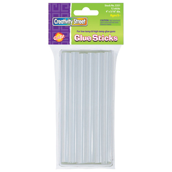 Hot Glue Sticks, Clear, 4" x 0.3125", 12 Pieces - CK-3351