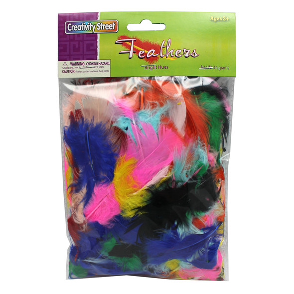 Turkey Plumage Feathers, Bright Hues Assorted, 14 grams Per Pack, 12 Packs