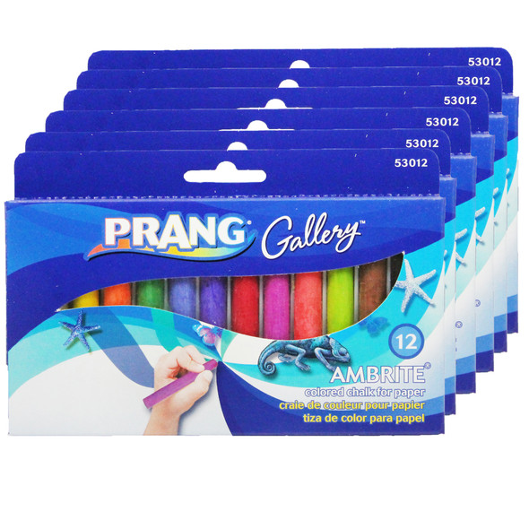 Ambrite Colored Paper Chalk, 12 Per Pack, 6 Packs