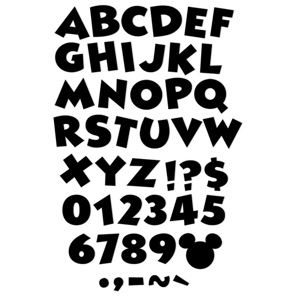 Mickey Mouse Throwback Black Deco Letters, 216 Characters - EU-845666
