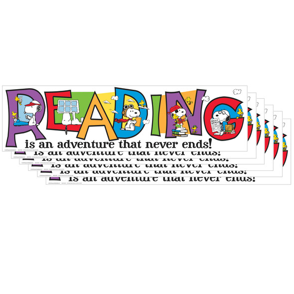 Peanuts Reading is an Adventure Banner, Pack of 6 - EU-849319BN