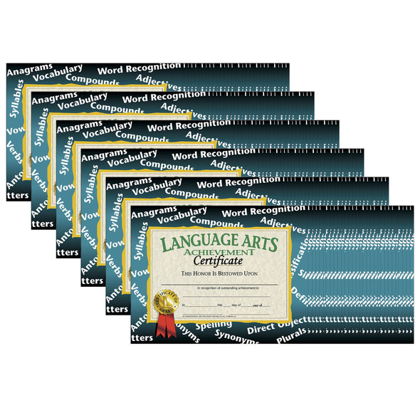 Language Arts Achievement Certificate, 30 Per Pack, 6 Packs