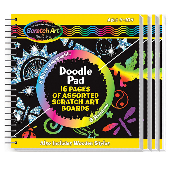 Scratch Art Doodle Pad Book, Pack of 4