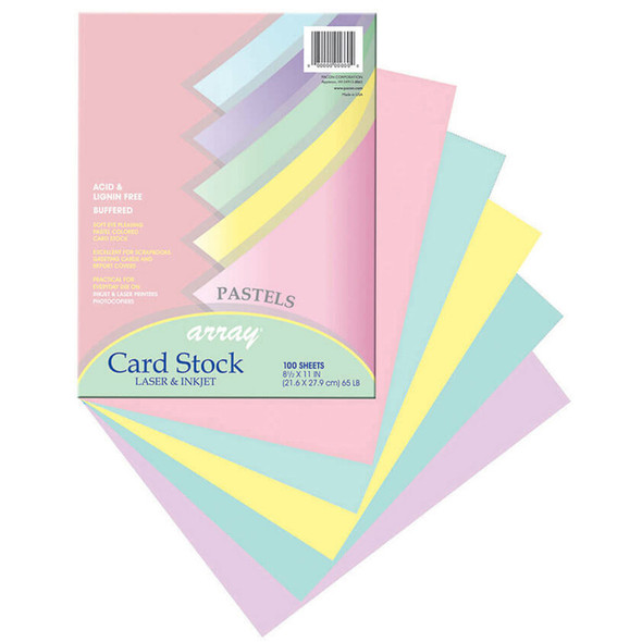 Card Stock, Pastel Colors, 100 Sheets Per Pack, 2 Packs