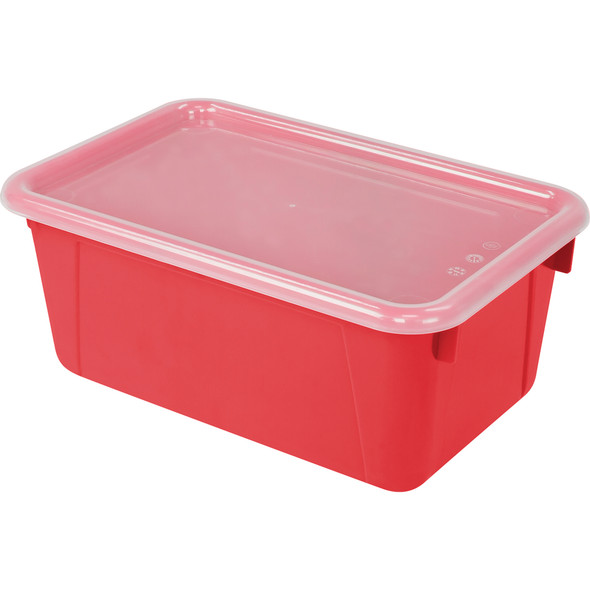 (3 Ea) Small Cubby Bin With Cover Red Classroom