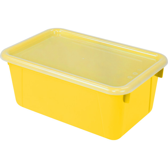 (3 Ea) Small Cubby Bin With Cover Yellow Classroom