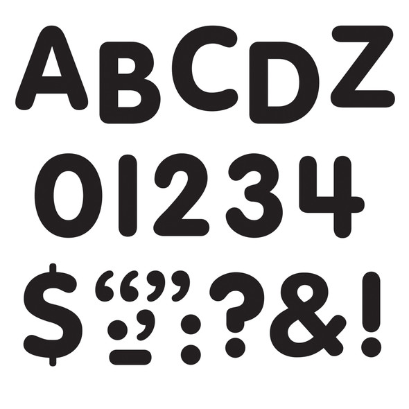Black 1" STICK-EZE Stick-On Letters, 6 Packs - T-1785BN