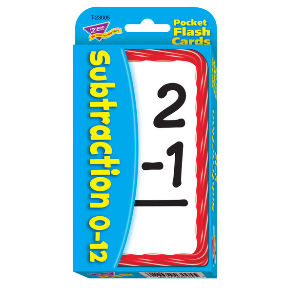 Subtraction 0-12 Pocket Flash Cards, 12 Sets - T-23005BN